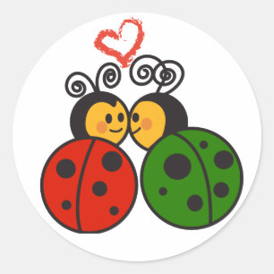 Pegatina Redonda Los bugs del amor