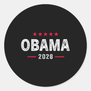 Pegatina Redonda Los Camisas De Obama 2028 Votan A Obama Por El Pre