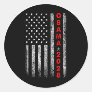 Pegatina Redonda Los Camisas De Obama 2028 Votan A Obama Por El Pre