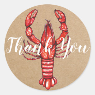 Pegatina Redonda Los cangrejos de Luisiana Cajun le agradecen