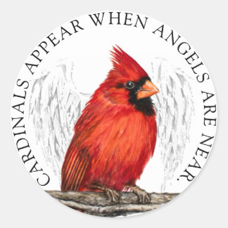 Pegatina Redonda Los Cardenales Aparecen Cuando Los Ángeles Están C