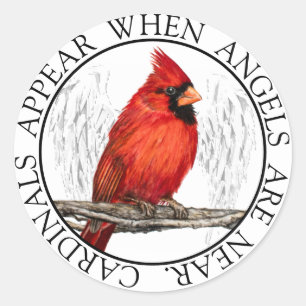 Pegatina Redonda Los Cardenales Aparecen Cuando Los Ángeles Están C