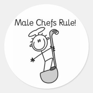 Pegatina Redonda Los chefs hombres mandan