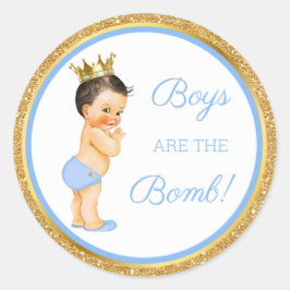 Pegatina Redonda ¡Los chicos son la bomba! Regalo de baño Etc Azul
