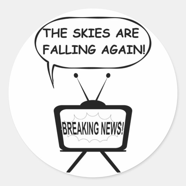 Pegatina Redonda Los cielos están cayendo de nuevo (Anverso)