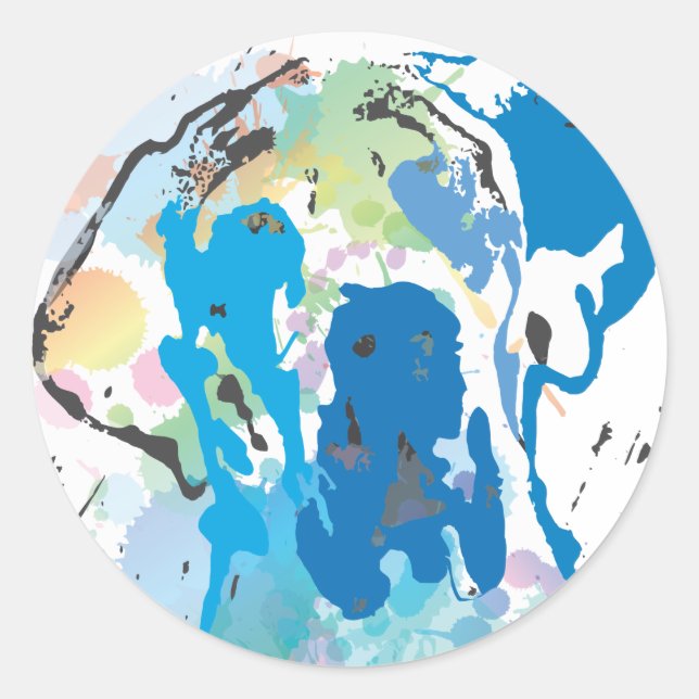 Pegatina Redonda Los colores Dane (Anverso)