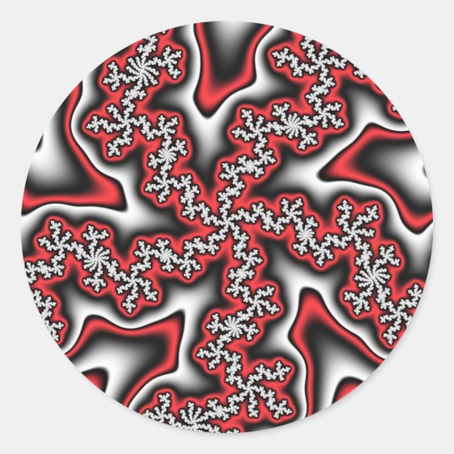 Pegatina Redonda Los copos de nieve se volvieron Pegatinas salvajes (Anverso)