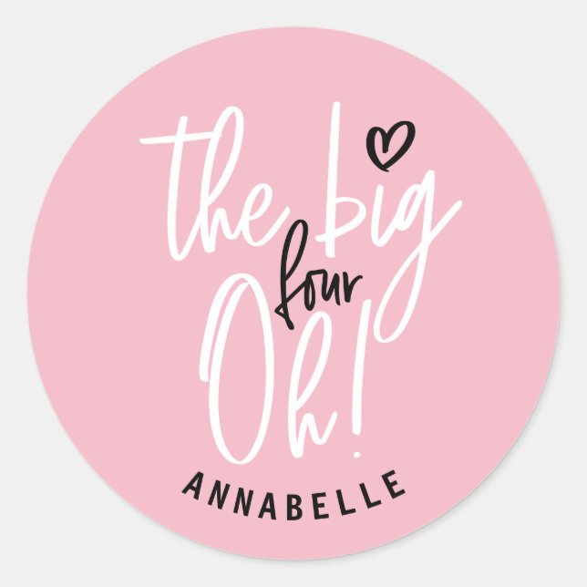 Pegatina Redonda ¡Los cuatro grandes, oh! 40.ª fiesta de cumpleaños (Anverso)