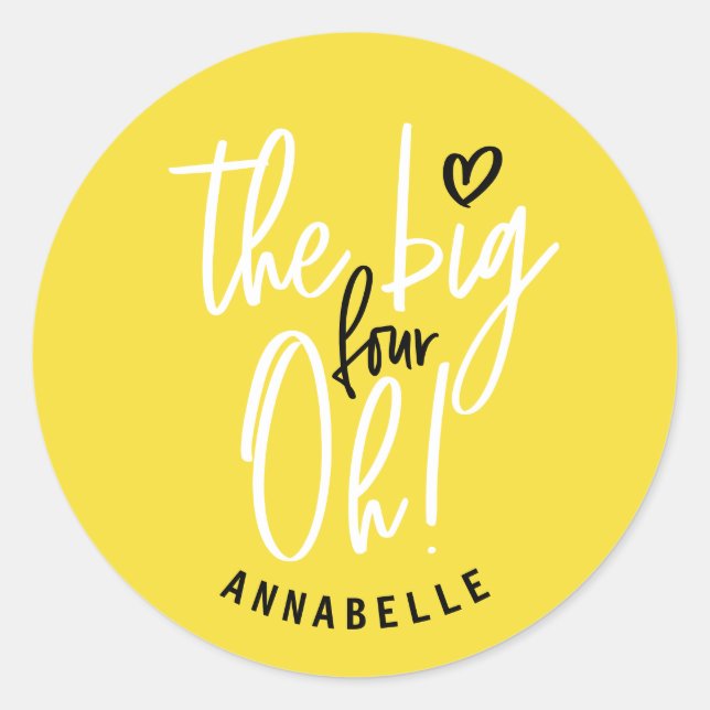 Pegatina Redonda ¡Los cuatro grandes, oh! 40.ª fiesta de cumpleaños (Anverso)