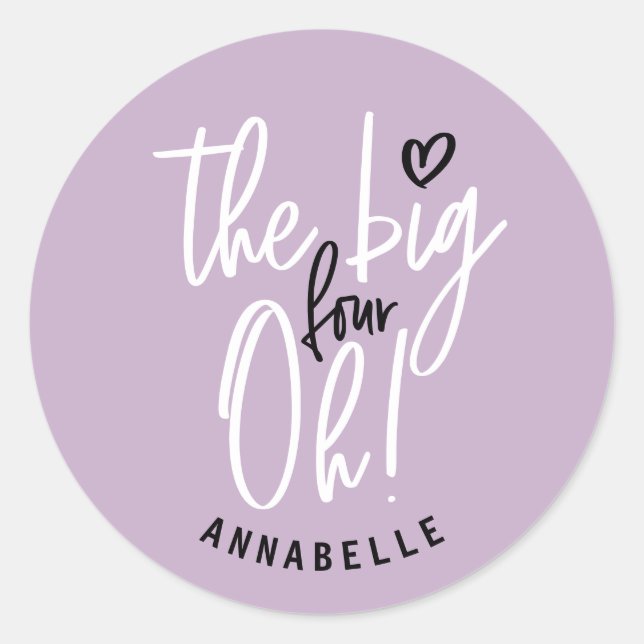 Pegatina Redonda ¡Los cuatro grandes, oh! 40.ª fiesta de cumpleaños (Anverso)