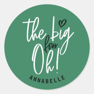 Pegatina Redonda ¡Los cuatro grandes, oh! 40.ª fiesta de cumpleaños