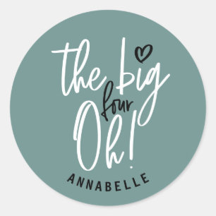 Pegatina Redonda ¡Los cuatro grandes, oh! Regalo de la fiesta de c