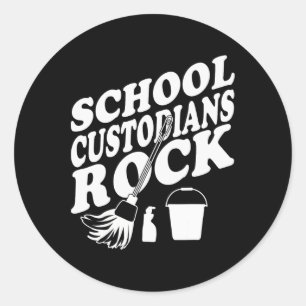 Pegatina Redonda Los custodios de la escuela vuelven a la escuela -