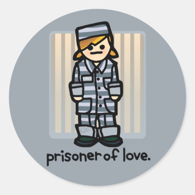 Pegatina Redonda los dedos pegajosos te llevan a la cárcel. (Anverso)