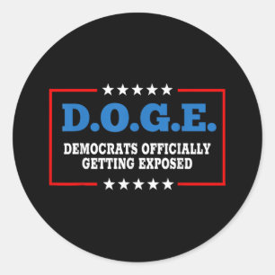 Pegatina Redonda Los Demócratas De Doge Se Exponen Oficialmente Del