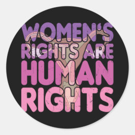 Pegatina Redonda Los derechos de la mujer son derechos humanos