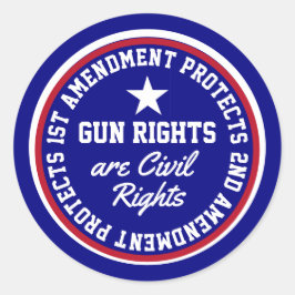 Pegatina Redonda Los derechos de las armas son derechos civiles