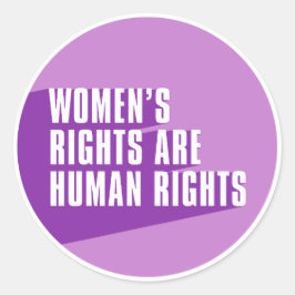Pegatina Redonda Los derechos de las mujeres son derechos humanos -