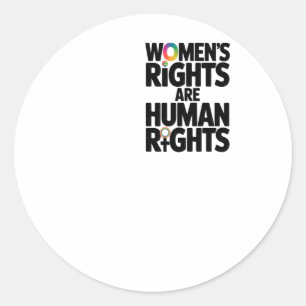 Pegatina Redonda Los derechos de las mujeres son el feminismo de lo