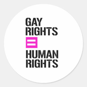 Pegatina Redonda Los Derechos Gay son Derechos Humanos