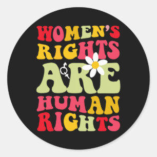 Pegatina Redonda Los derechos humanos son feministas