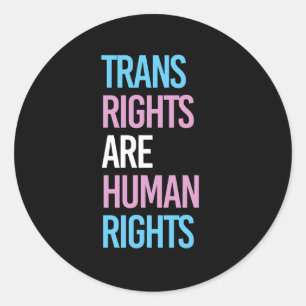 Pegatina Redonda Los derechos trans son derechos humanos - colores 