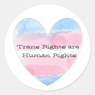 Pegatina Redonda Los derechos transgénero son derechos humanos