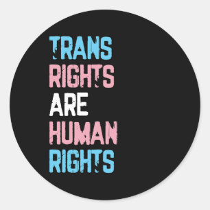 Pegatina Redonda Los derechos transgénero son derechos humanos tran