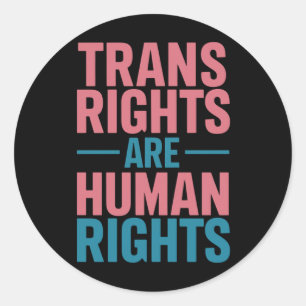 Pegatina Redonda Los derechos transgénero son el orgullo transgéner