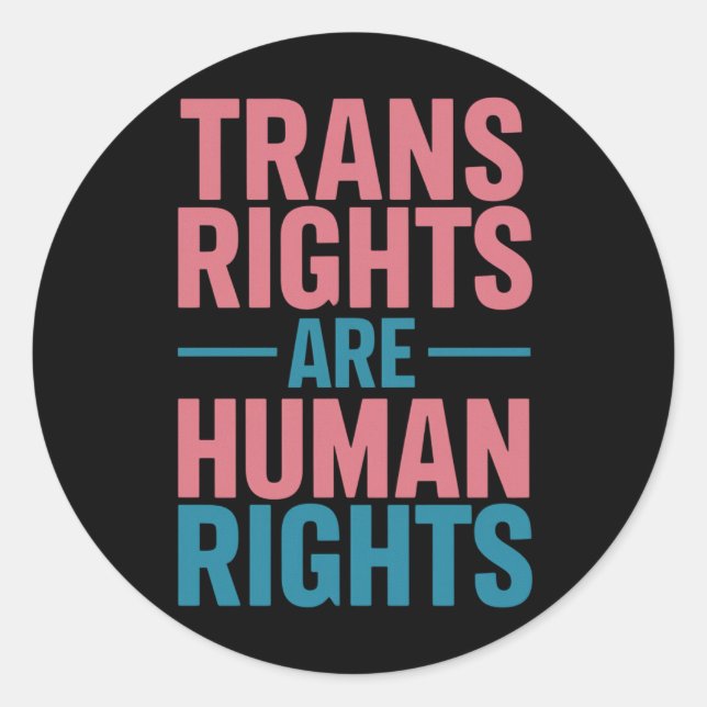 Pegatina Redonda Los derechos transgénero son el orgullo transgéner (Anverso)