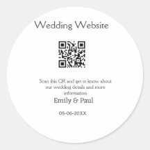 Los detalles del sitio web del boda scan QR añaden