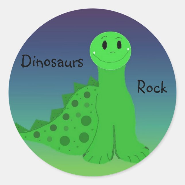 Pegatina Redonda Los dinosaurios son geniales (Anverso)
