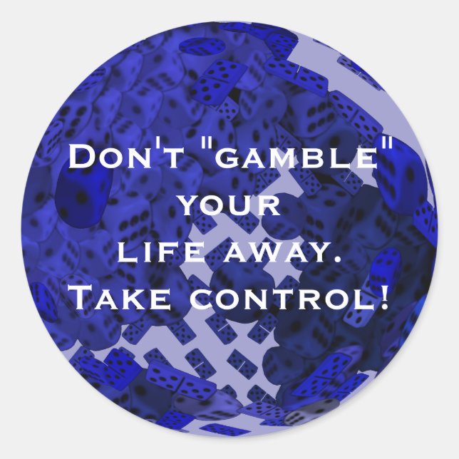 Pegatina Redonda Los dones de los juegos de azar (Anverso)