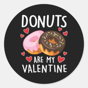 Pegatina Redonda Los donuts son mis hombres de San Valentín