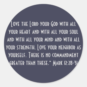 Pegatina Redonda Los Dos Mayores Mandamientos