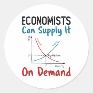 Pegatina Redonda Los economistas pueden suministrarlo bajo demanda
