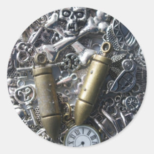 Pegatina Redonda Los encantos del Steampunk