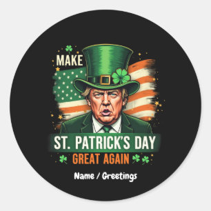 Pegatina Redonda Los estadounidenses vuelven a hacer grande el día 