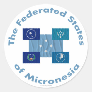 Pegatina Redonda Los Federated States of Micronesia