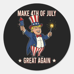 Pegatina Redonda Los fuegos artificiales De Donald Trump Hacen Que