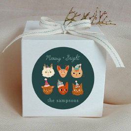 Pegatina Redonda Los gatos de vacaciones son pesados y brillantes