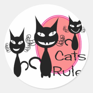 Pegatina Redonda ¡¡¡¡¡¡¡¡¡¡¡¡¡¡¡¡¡¡¡¡¡¡Los gatos gobiernan!!!!!!!!!