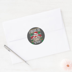 Pegatina Redonda Los gatos Navidades Shirny Ornaments Familia Pajam