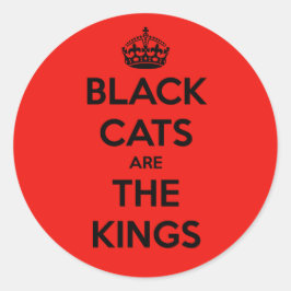 Pegatina Redonda Los gatos negros son el rey