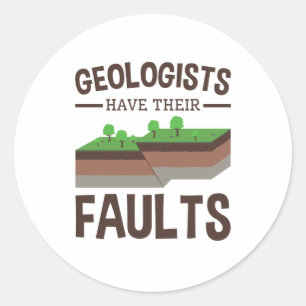 Pegatina Redonda Los geólogos tienen sus fallas Geología Ciencias d