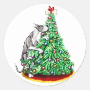 Pegatina Redonda Los grandes Navidades daneses alcanzan los objetiv