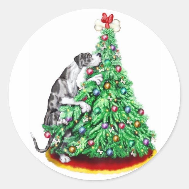 Pegatina Redonda Los grandes Navidades daneses alcanzan los objetiv (Anverso)