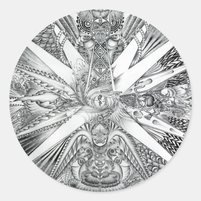 Pegatina Redonda LOS GRANDES pegatinas SORPRENDENTES (Anverso)