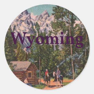 Pegatina Redonda Los grandes tetones - Wyoming