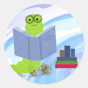 Pegatina Redonda Los gusanos de los libros son geniales Sticker
